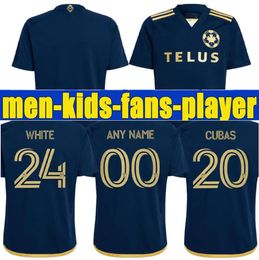 2024 2025 Jerseys de fútbol de Vancouver Whitecaps Home Away Men Kids Player Versión 24 25 Camisa de fútbol Tailandia Black Black Black White 20 Cubas Tops