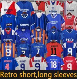 87 90 92 93 94 95 96 97 99 01 08 Glasgow Rangers FC Retro voetbaltruien Gerrard Gascoigne Laudrup Gerrard McCoist voetbalhirt Home Away 1995 1996 1996 1997 Blue White Red