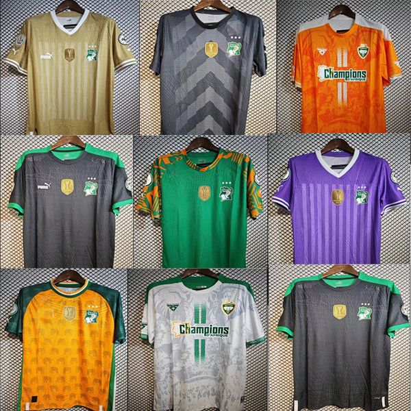 New Ivory Coast Soccer Jersey 24 25 troisième maison à l'extérieur Pré-match uniforme 2024 2025 blanc violet orange jaune noir noir de football de football