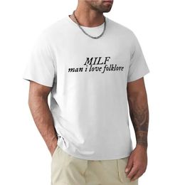 Homme t-shirt col rond t-shirts MILF homme j'aime folklore T-Shirt haut d'été t-shirt à col rond hauts t-shirts unis hommes 240307