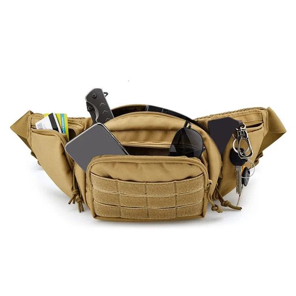 Hombre Bolsa de cintura táctica Funda para pistola Ejército Militar Fanny Pack Sling Bolsas de hombro Bolsa de cinturón al aire libre Paquete de asalto en el pecho Bolsa de ciclismo 240109