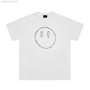 Man t -shirt trok kort hoogwaardige basis T -shirt voor mannen en vrouwen koppelt T -stukken Smiley Face Printing Fashion Trendy Design Li7U