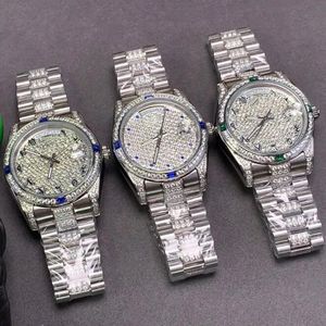 man horloge 40MM Diamond Watch Automatische Mechanische Heren Horloges Voor Mannen Polshorloge Roestvrij Staal Waterdichte Horloges Horloges