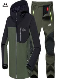 Hombre Invierno Impermeable Pescado Esquí Cálido Softshell Polar Senderismo Chaquetas al aire libre Trekking Campamento Abrigo Conjunto Pantalones Subir Pantalones de gran tamaño 28256392