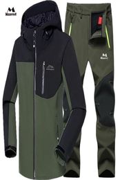 Hombre Invierno Impermeable Pescado Esquí Cálido Softshell Polar Senderismo Chaquetas al aire libre Trekking Campamento Abrigo Conjunto Pantalones Subir Pantalones de gran tamaño 28764981