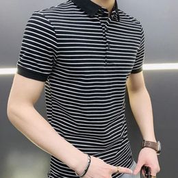 Homme avec Col T-shirts Streetwear Top Rayé Noir Vintage Vêtements Polo T-shirt pour Homme Plain Trashy Y2k S Coton Blanc Xl 240313