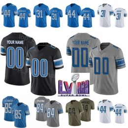 Maillots de football 89 Brock Wright 34 Alex Anzalone 44 Malcolm Rodriguez 31 Kerby Joseph 85 Tom Kennedy 84 Shane Zylstra broderie homme femme jeunesse