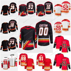 Man Vrouw Jeugd Hockey Reverse Retro 52 Mackenzie Weegar Jersey 10 Jonathan Huberdeau 73 Tyler Toffoli 91 Nazem Kadri 28 Elias Lindholm''nhl