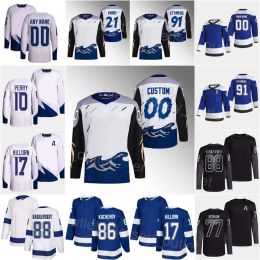 Hombre Mujer Juvenil Estadio de hockey Serie 21 Brayden Point Jersey 91 Steven Stamkos 77 Victor Hedman 86 Nikita Kucherov 88 Andrei Vasilevskiy 17 32