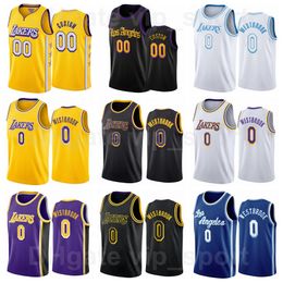 Man Vrouw Jeugd Jared Butler Gedrukt Basketbal Jersey Russell Westbrook Team Kleur Geel Zwart Wit Blauw Paars Vintage Ademend Retro voor Sport Fans Shirt