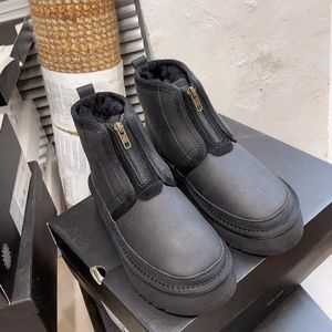 homme femmes designer bottes de neige courtes classiques garder au chaud botte bottes chaudes décontractées en peluche chaussures en daim en peau de mouton bottes noires