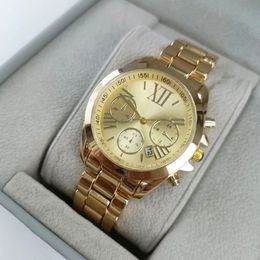 Reloj de pulsera para hombre, mujer y niña, reloj de marca grande para hombre, letras con cristales M K