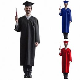 man vrouwen graduati-toga zachte matte graduati-toga hoed kwastje set 2023 unisex graduati-kostuum voor middelbare school en bachelor e3W2 #