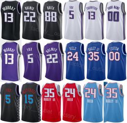 Homme Femmes Enfants Draft Pick Print Basketball Keegan Murray Jersey 13 Jaden Hardy DeAaron Fox 5 Harrison Barnes 40 Neemias Queta 88 Donte