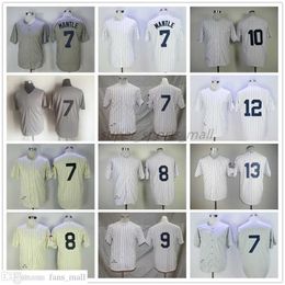 Homme Femme Jeunesse Mitchell et Ness Baseball Jersey Vintage 7 Mantle 8 Yogi Berra 9 Roger Maris 10 Phil Rizzuto 12 Chase Headley Alex