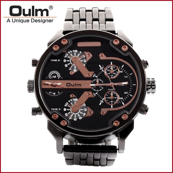 Homme montre-bracelet Chine fabricant Oulm marque montres à Quartz hommes montre hommes grand cadran cadran analogique affichage nouveau avec étiquettes HT3548