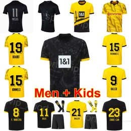 Homme Jeunesse 23-24 Club Borussia Soccer Jerseys Dortmund Set 21 MALEN 11 REUS 15 HUMMELS 19 BRANDT 23 EMRE CAN 26 RYERSON 14 FULLKRUG BENSEBAINI NMECHA Kits de chemise de football
