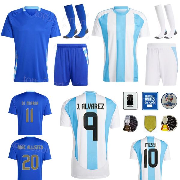 Man Youth 24 25 Copa America Argentina Soccer Jersey Équipe nationale 15 Gonzalez 7 de Paul 5 Paredes 19 Otamendi 3 Tagliafico 9 Kun Aguero 11 Di Maria Football Shirt Kits