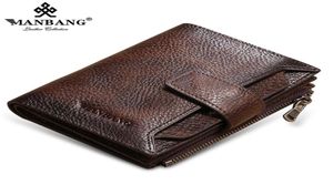 Manbang 100 Véricères cuir hommes portefeuille Purse Small Carte Holder Male Pocket Short 2203014894081