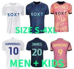 23/24 BAMFORD maillots de football Leeds Unitedes 2023 2024 Adams domicile et extérieur Aaronson HARRISON Llorente Sinisterra JAMES hommes enfants Kit maillot de football