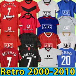 ManCHEsters Rooney Voetbalshirts Retro Beckham Ronaldo GIGGS SCHOLES MAN 2000 2001 2002 2003 2004 2005 2006 2007 2008 2009 2010 UTD VERON v. NISTELROOY