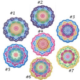 Serviette de plage Mandala, tapis de Yoga coloré, tapisserie imprimée avec pompon, nappe hippie Boho, couverture de Serviette bohème, châle de plage, enveloppe LL