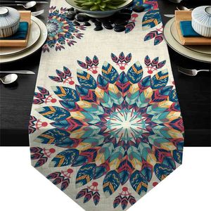 Mandala Bohemian Table Runner Décorations de Noël pour la décoration de la maison 210708