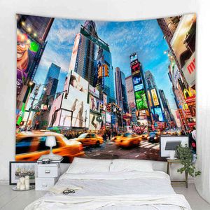 Mandala City Night View Tapestry Tarot Carte Mur Astologie suspendue Prophecy Witchcraft Room Decoration Carpet décoratif J220804