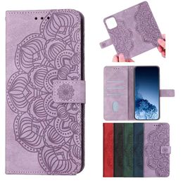 Mandala Flower Wallet Leather Cevales voor iPhone 13 Pro 12 Mini 11 X XR XS Max 7/8 kaartslothouder Duana Floral Flip Cover