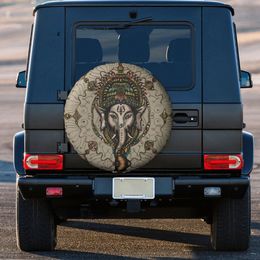 Mandala Lord Ganesha Caxe de pneu de secours Ganesh Ganesa Ganapati Covers de roues d'éléphant pour Jeep Hummer 14 "15" 16 "17" pouces