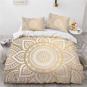 Mandala luxe 3d Design personnalisé linge de lit couette housse de couette ensemble de literie simple roi reine Double taille Textile de maison