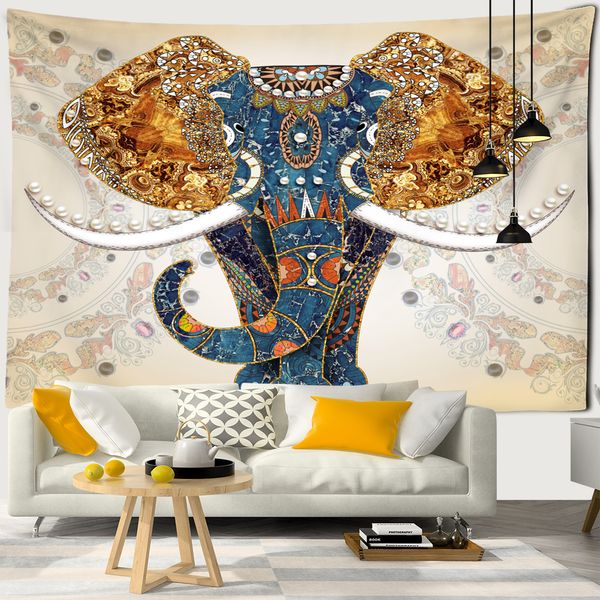 Mandala Pattern Elephant Tapestry Tree of Life Mur suspendu Psychedelic Witchcraft Home Decor Fond