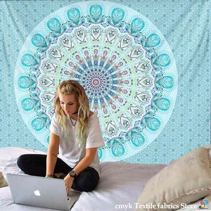 Mandala Soleil Et Lune Tapisserie Art Tenture Hippie Tapis Dortoir Décor Couverture Maison J220804