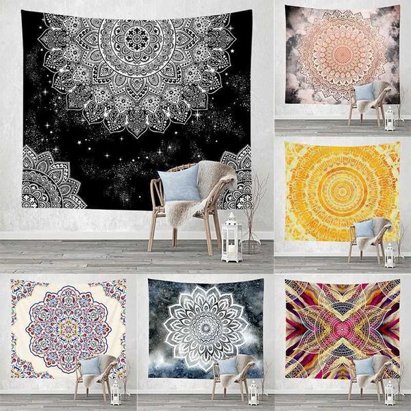 Mandala tapisserie mode tenture murale couverture décor à la maison couverture murale multifonctionnel couverture anti-poussière nappe serviette de plage 210609