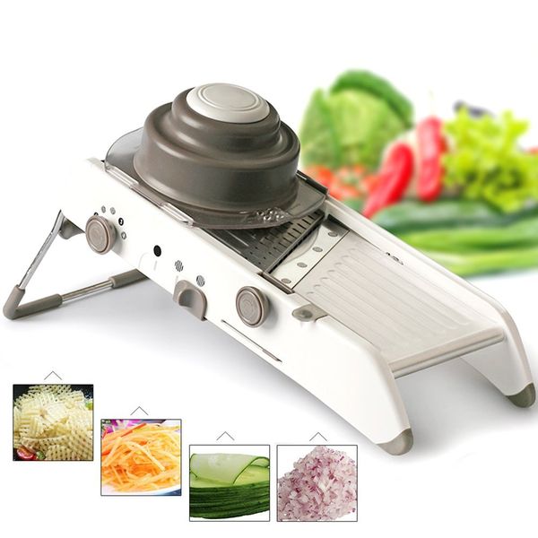 Mandoline Ajustement Slicer Cuisine Cuisine en acier inoxydable Manuel couturière de couturière Julienne pour trancher les légumes de fruits de nourriture