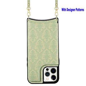 Mandragora Pattern Designer Wallet Cases Compatible avec iPhone 14 Pro Max 13 12 11 XR 8P Crossbody Strap Wallets Case Luxury Classic PU Leather Purse Card Holder Case