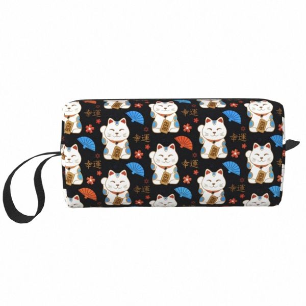 Maneki Neko Chats Modèle Sac de maquillage Femmes Voyage Organisateur cosmétique Fi Japon Lucky Cat Storage Sacs de toilette i6lY #