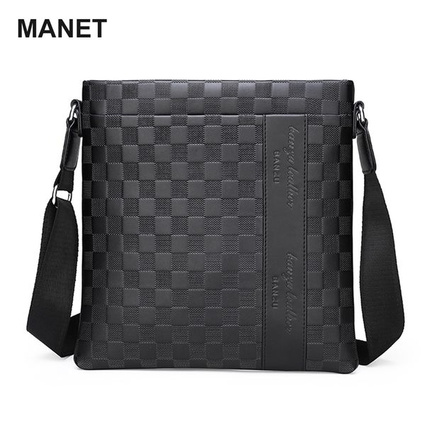 MANET style coréen sacs de messager sac à bandoulière mallette de luxe pour hommes sac à carreaux d'affaires pour homme sac à main en cuir sac à bandoulière 210809