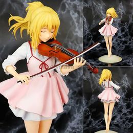 Manga 18 cm Sawabe Tsubaki Arima Kousei figurine Anime Miyazono Kaori dziewczyna skrzypce Modèle uroczy gara zestawy PVC zabawki prezenty dekoracja samochodu 240319