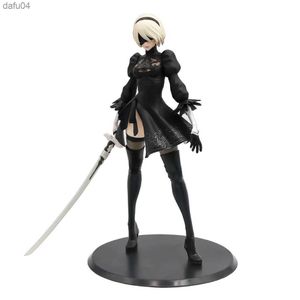 Manga 28cm NieR Automata 2B YoRHa Deluxe Version PVC Action Figure Toys L230522