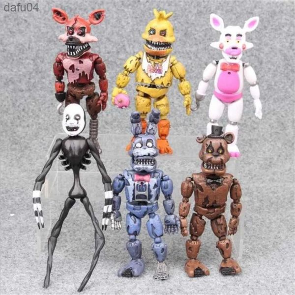 Manga 6 pièces/ensemble cinq nuits à Freddy figurine d'anime Fnaf figurine en Pvc modèle Freddy jouets pour enfants cadeaux L230522
