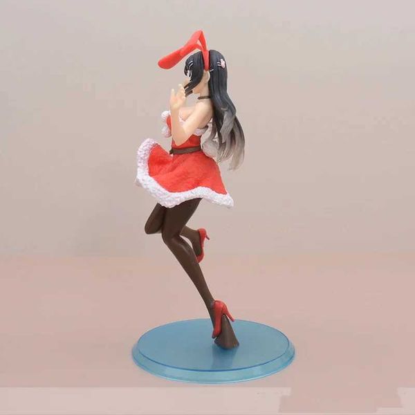 Manga Azusagawa Sakuta figurine Sakurajima Mai costume de Noël poupée de lapin Anime garage figurines ensembles PVC jouets cadeaux outil de décoration de gâteau 240319