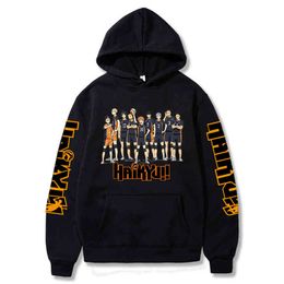 Manga Haikyuu Anime Hoodies Mannen en Vrouwen Nieuwe Mode Hip Hop Fleece Hooded Sweatshirts Streetwear Pullovers Kleding Kleding