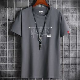 Manga T -shirt Tops Otenzee mannen losse tee 100 katoen mode goth print heren korte mouw zomer mannelijk casual 240513