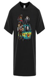 Maniac Park Horror Movie Theme Theme Clown Saw Tops para hombres Halloween Camisetas divertidas de manga de manga corta de verano Camiseta4619002