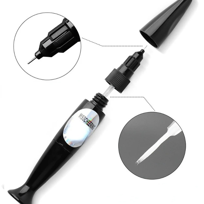 Manikyr DIY -nagelkonst Täckande lim Pen Penna Dual Use Multifunktionsborrningslim No Wash Point Drill Gel for Acrylic