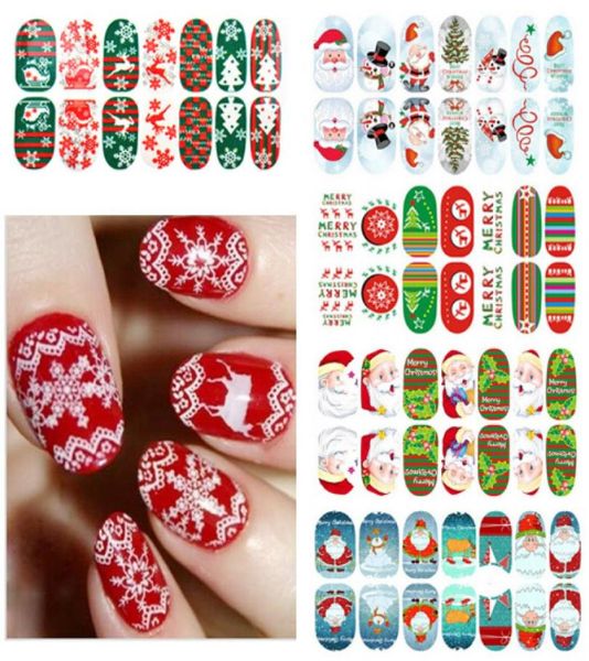 Manucure Lumineuse Soue d'autocollant complet Series de Noël Snow Santa Claus Festival Stickers Nail Autocollants Caders Nail Decoration9095576