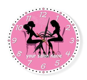 Manicure Salon Wall Clock Nail Salon Spa Personalized Wall Clock Custom Artwork Pedicure Art Nail Studio Business Wall Art Decor Y8527720