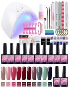 Ensemble de manucure 36W lampe sèche pour ongles ensemble pour vernis à ongles Gel manucure Extension d'ongle 10 couleurs vernis Gel 8 ML5597210