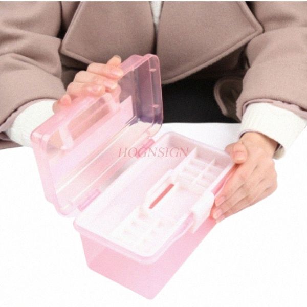 Caja de herramientas de manicura Caja de cosméticos Caja de almacenamiento Caja de herramientas de manicura Caja de herramientas de uñas mediana Venta K94h #